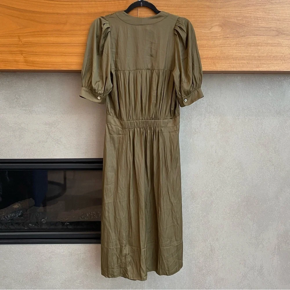 NWT Zadig & Voltaire - Ralia Asymmetric-Hem Satin‎ Midi Dress, Size XS